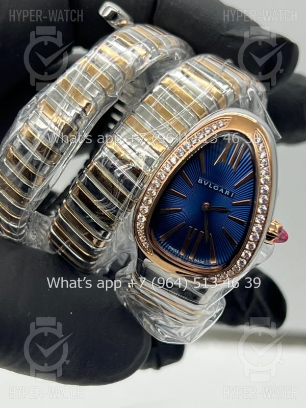Фото 2 - Bvlgari Serpenti Tubogas 35mm Blue Rose Gold