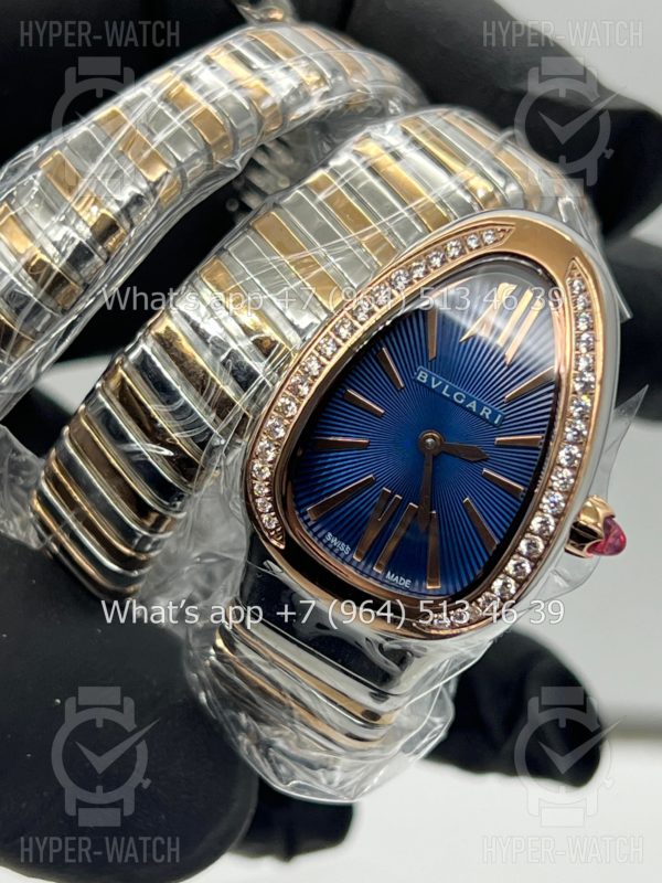 Фото 3 - Bvlgari Serpenti Tubogas 35mm Blue Rose Gold