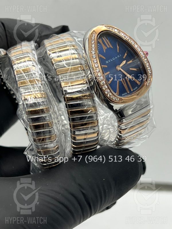 Фото 4 - Bvlgari Serpenti Tubogas 35mm Blue Rose Gold
