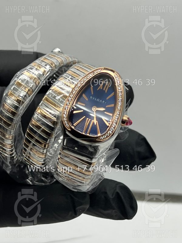 Фото 7 - Bvlgari Serpenti Tubogas 35mm Blue Rose Gold