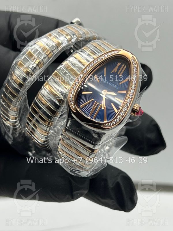 Фото 8 - Bvlgari Serpenti Tubogas 35mm Blue Rose Gold