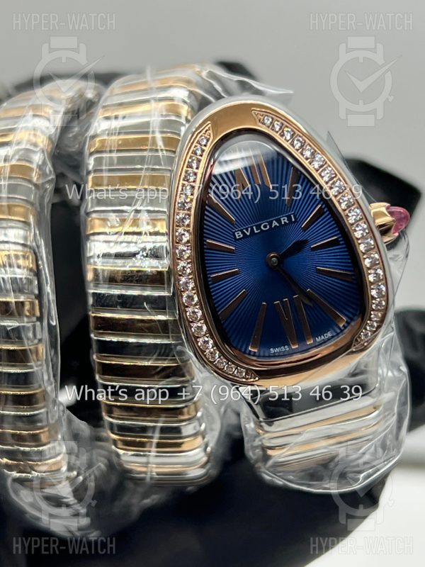 Фото 9 - Bvlgari Serpenti Tubogas 35mm Blue Rose Gold