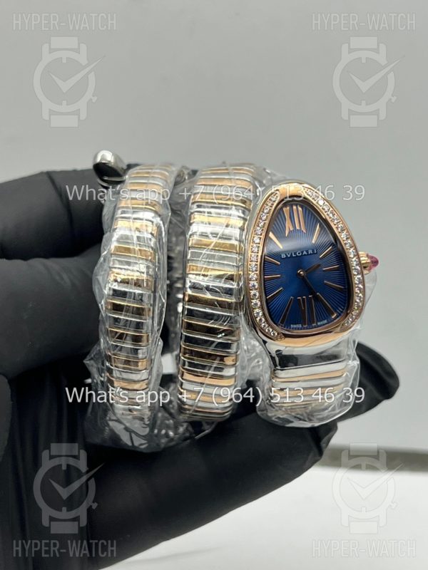 Фото 10 - Bvlgari Serpenti Tubogas 35mm Blue Rose Gold