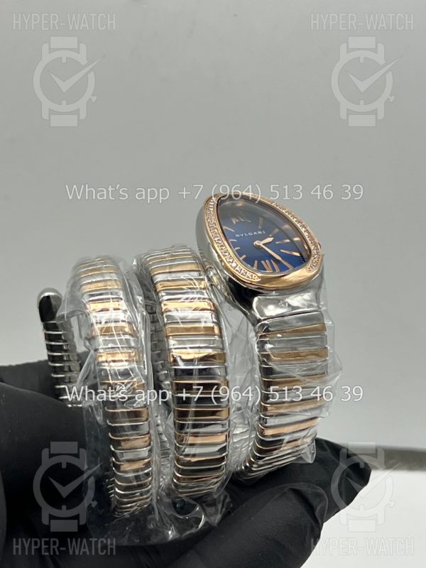 Фото 11 - Bvlgari Serpenti Tubogas 35mm Blue Rose Gold