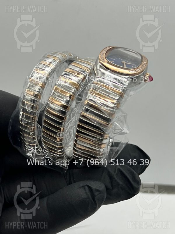 Фото 12 - Bvlgari Serpenti Tubogas 35mm Blue Rose Gold