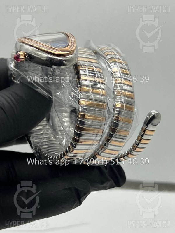 Фото 14 - Bvlgari Serpenti Tubogas 35mm Blue Rose Gold