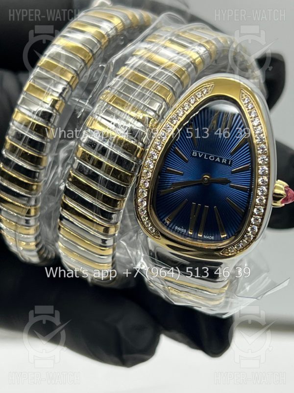 Фото 4 - Bvlgari Serpenti Tubogas 35mm Blue Yellow