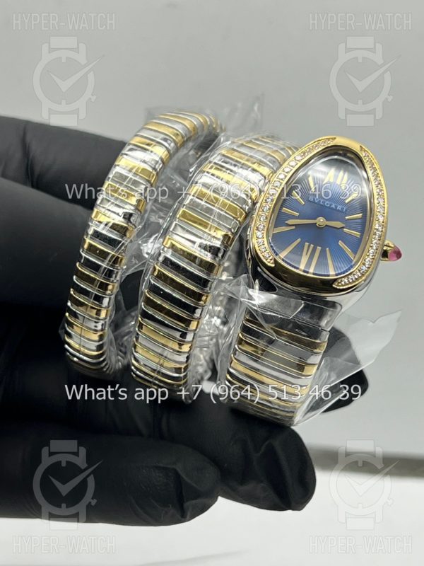 Фото 11 - Bvlgari Serpenti Tubogas 35mm Blue Yellow