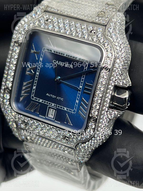 Фото 5 - Cartier Santos de Cartier 40mm Diamond Blue