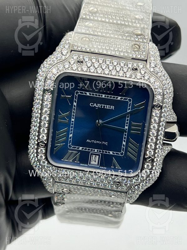 Фото 8 - Cartier Santos de Cartier 40mm Diamond Blue