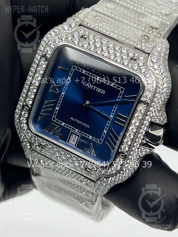 Фото 9 - Cartier Santos de Cartier 40mm Diamond Blue