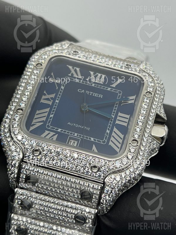 Фото 10 - Cartier Santos de Cartier 40mm Diamond Blue
