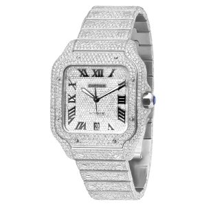 Фото 47 - Cartier Santos de Cartier 40mm Diamond Steel