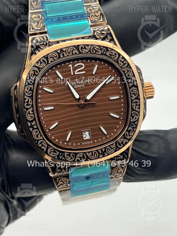 Фото 10 - Patek Philippe Nautilus 40mm Engraved Art 6761