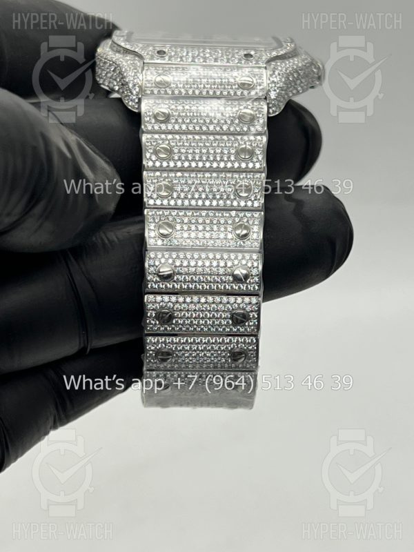 Фото 14 - Cartier Santos de Cartier 40mm Diamond Steel Art 7619