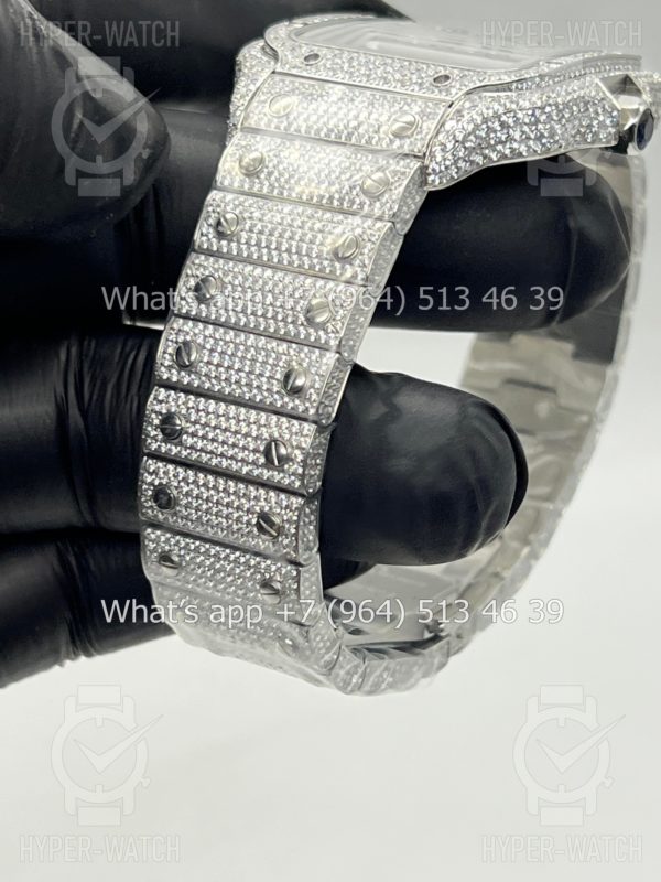 Фото 15 - Cartier Santos de Cartier 40mm Diamond Steel Art 7619