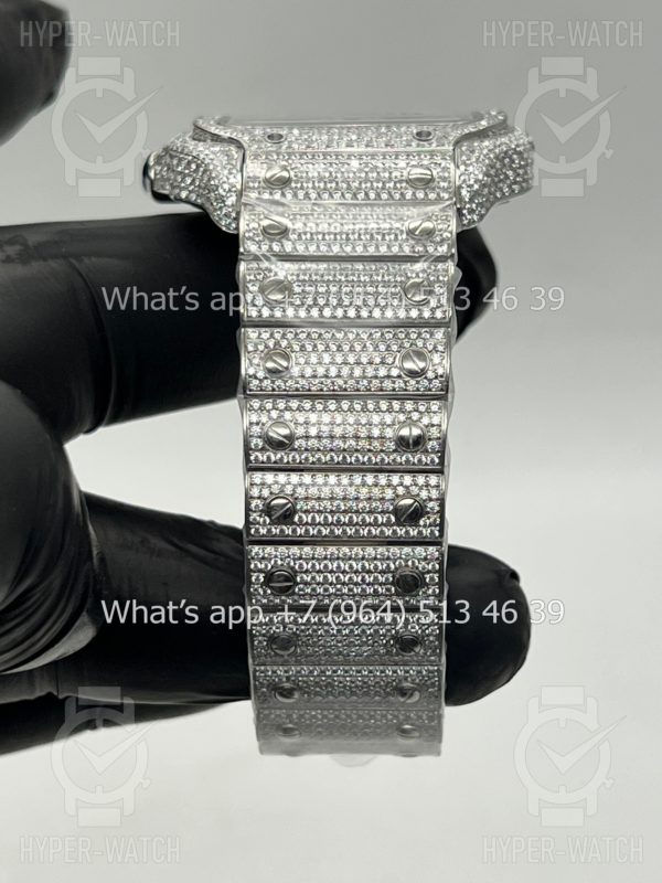 Фото 17 - Cartier Santos de Cartier 40mm Diamond Steel Art 7619