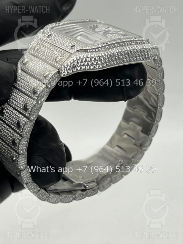 Фото 18 - Cartier Santos de Cartier 40mm Diamond Steel Art 7619