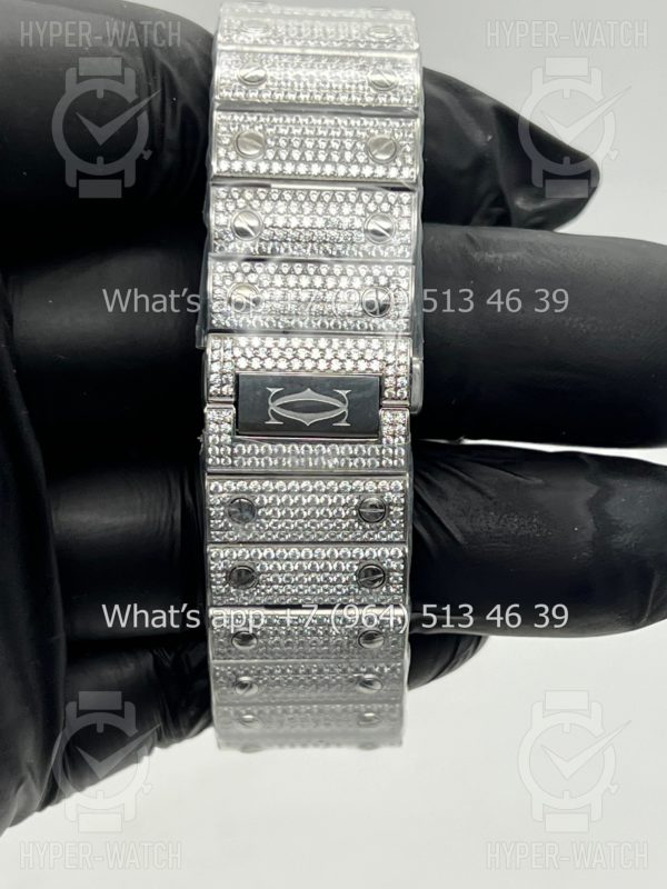 Фото 20 - Cartier Santos de Cartier 40mm Diamond Steel Art 7619
