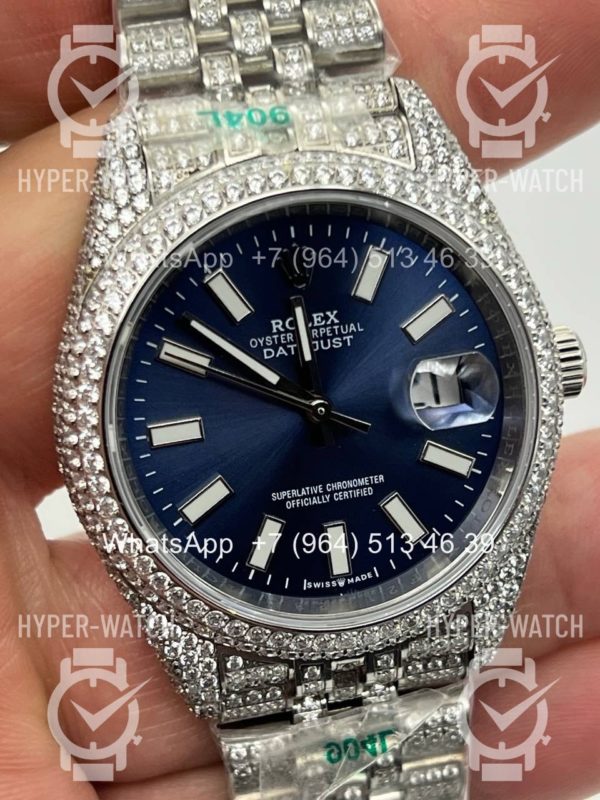 Фото 4 - Rolex Datejust 41mm 126334 Full Pave Blue Steel