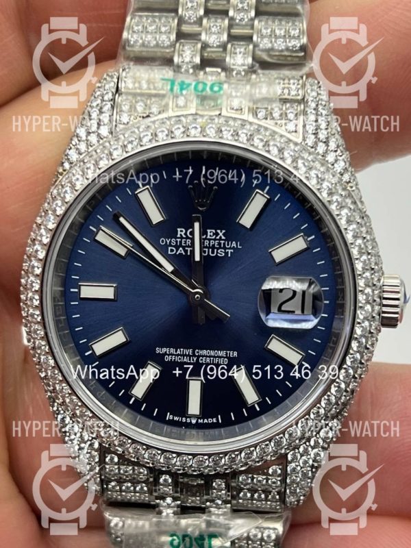 Фото 5 - Rolex Datejust 41mm 126334 Full Pave Blue Steel