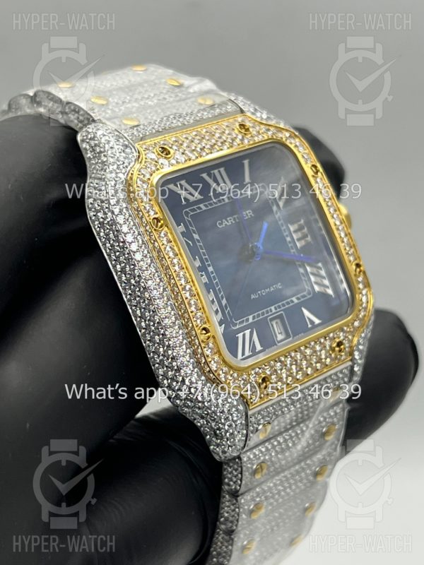 Фото 10 - Cartier Santos de Cartier 40mm Diamond Blue Dial