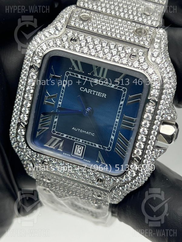 Товар Cartier Santos de Cartier 40mm Diamond Blue Steel Фото 3 - Cartier Santos de Cartier 40mm Diamond Blue Steel