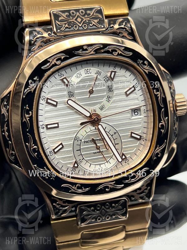 Фото 5 - Patek Philippe Nautilus 44mm Engraved Art 9089