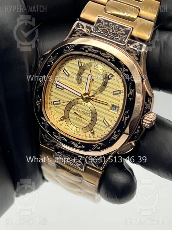 Товар Patek Philippe Nautilus 44mm Engraved Art 9090 Фото 8 - Patek Philippe Nautilus 44mm Engraved Art 9090