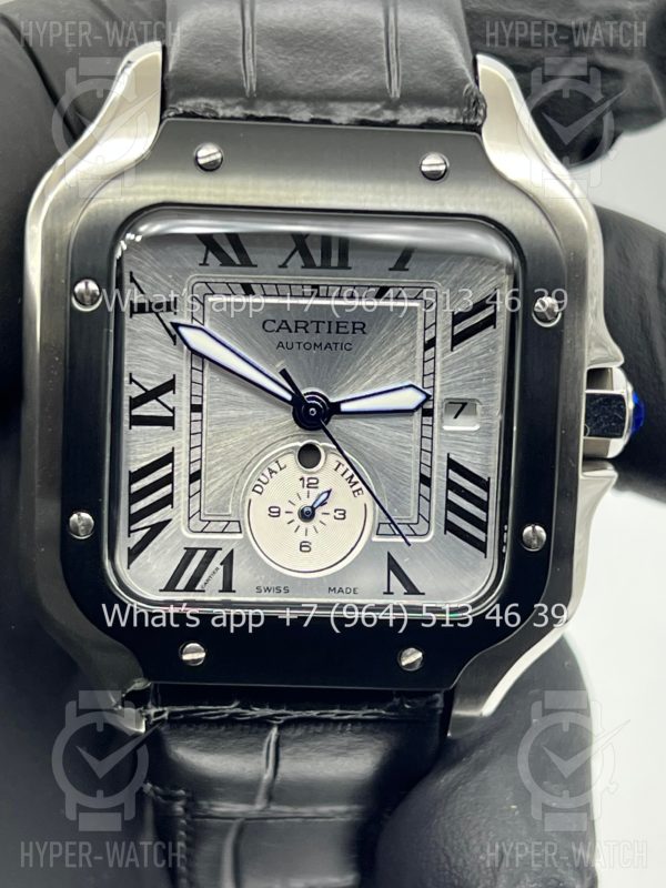 Фото 10 - Cartier Santos De Cartier 40mm Dual Time Art 8998