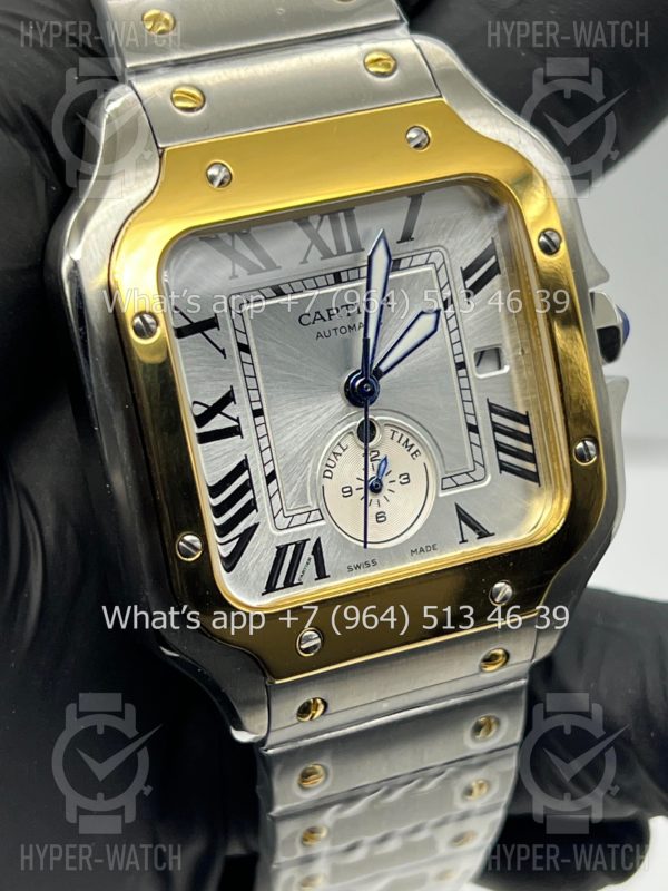 Фото 9 - Cartier Santos De Cartier 40mm Dual Time Art 8996