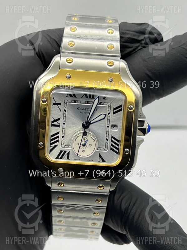 Фото 10 - Cartier Santos De Cartier 40mm Dual Time Art 8996