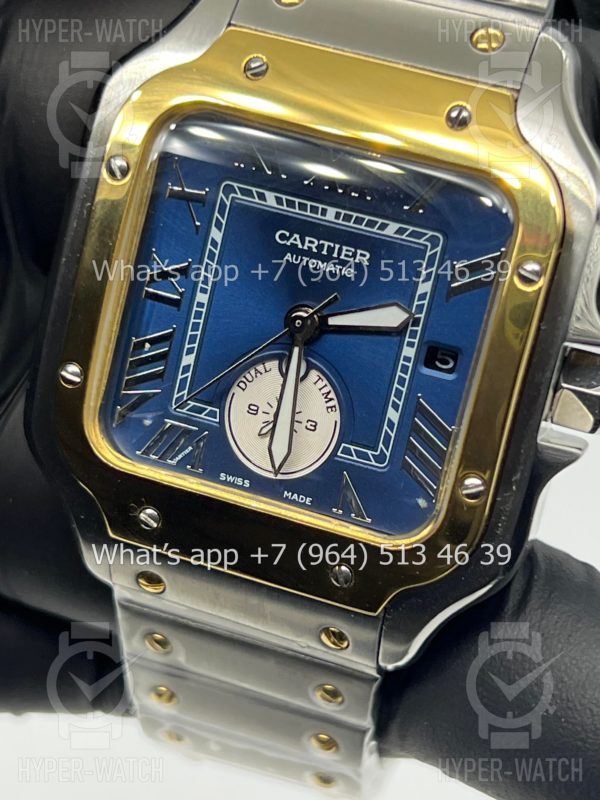 Фото 10 - Cartier Santos De Cartier 40mm Dual Time Art 8989