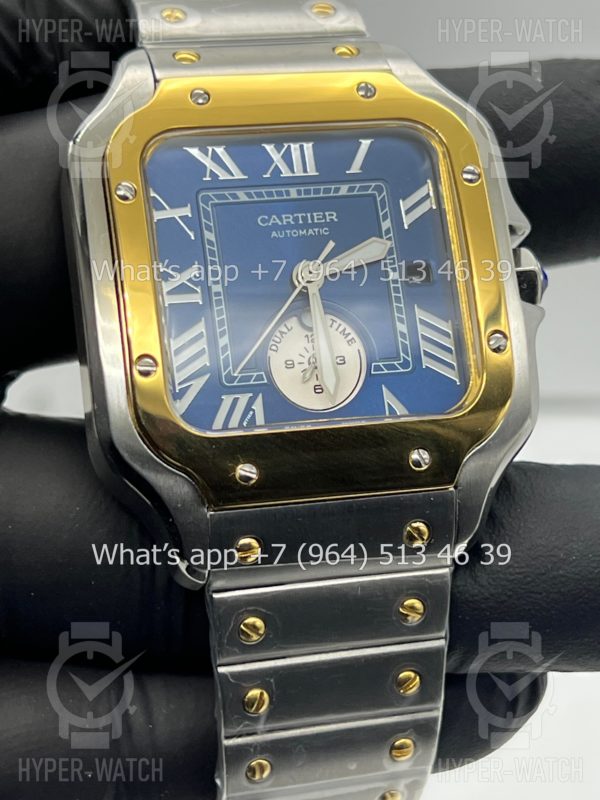 Фото 12 - Cartier Santos De Cartier 40mm Dual Time Art 8989