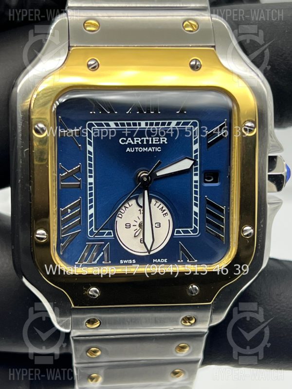 Фото 16 - Cartier Santos De Cartier 40mm Dual Time Art 8989