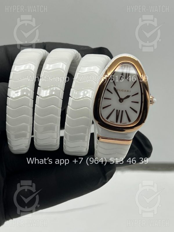 Фото 2 - Bvlgari Serpenti Spiga 35mm Ceramic White