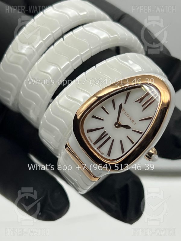 Фото 3 - Bvlgari Serpenti Spiga 35mm Ceramic White