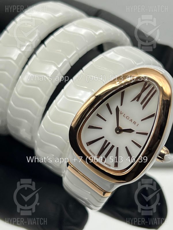 Фото 4 - Bvlgari Serpenti Spiga 35mm Ceramic White