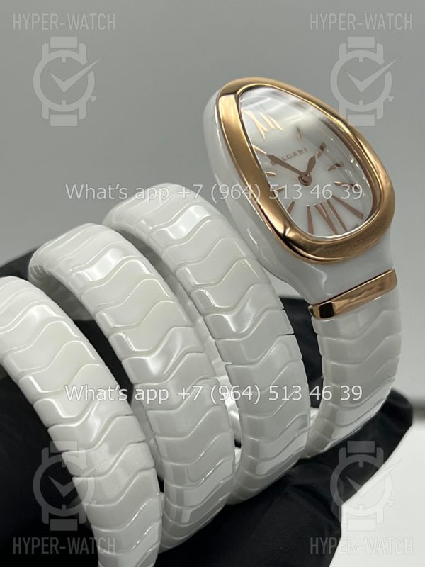 Фото 7 - Bvlgari Serpenti Spiga 35mm Ceramic White