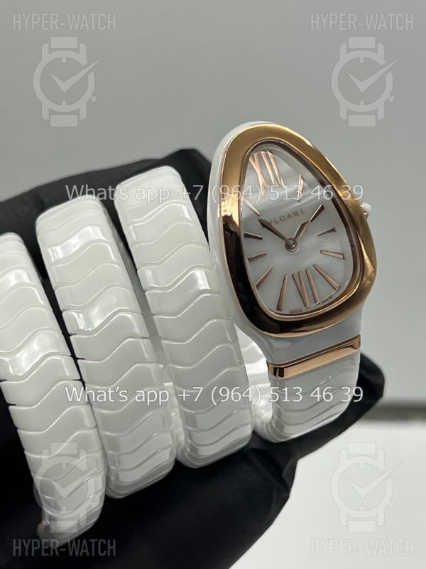 Фото 8 - Bvlgari Serpenti Spiga 35mm Ceramic White