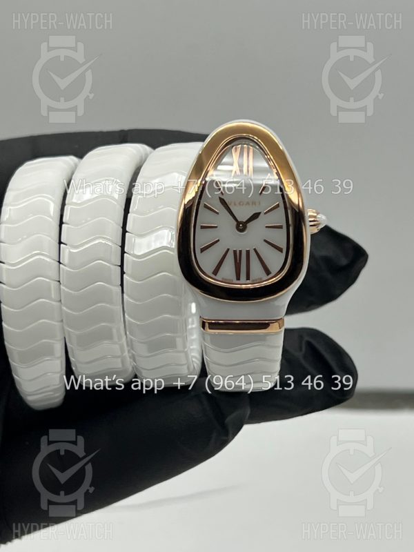 Фото 9 - Bvlgari Serpenti Spiga 35mm Ceramic White