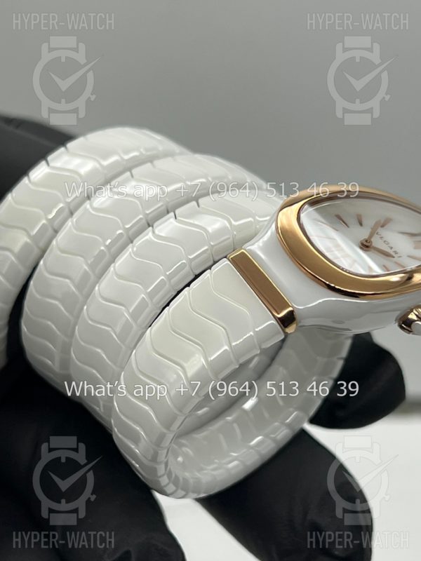 Фото 11 - Bvlgari Serpenti Spiga 35mm Ceramic White