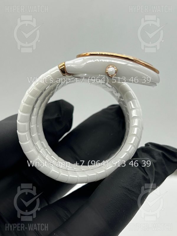 Фото 13 - Bvlgari Serpenti Spiga 35mm Ceramic White