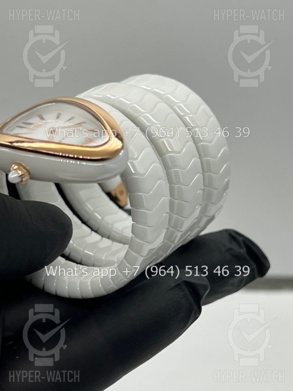 Фото 14 - Bvlgari Serpenti Spiga 35mm Ceramic White