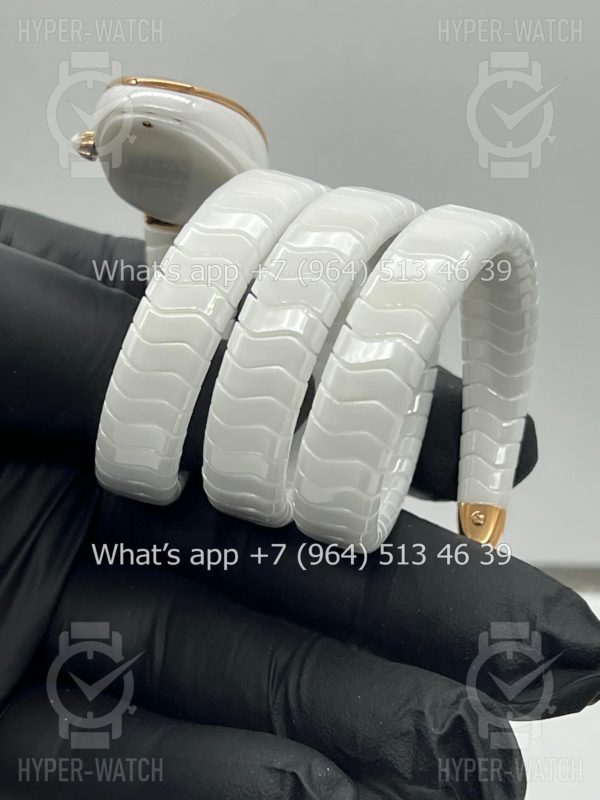 Фото 16 - Bvlgari Serpenti Spiga 35mm Ceramic White