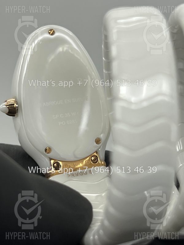 Фото 18 - Bvlgari Serpenti Spiga 35mm Ceramic White