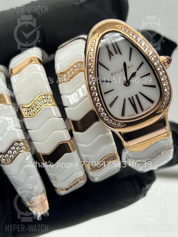 Товар Bvlgari Serpenti Spiga 35mm White Ceramic Diamond Фото 3 - Bvlgari Serpenti Spiga 35mm White Ceramic Diamond