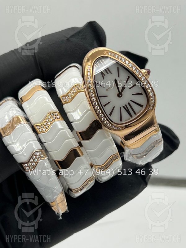 Товар Bvlgari Serpenti Spiga 35mm White Ceramic Diamond Фото 4 - Bvlgari Serpenti Spiga 35mm White Ceramic Diamond