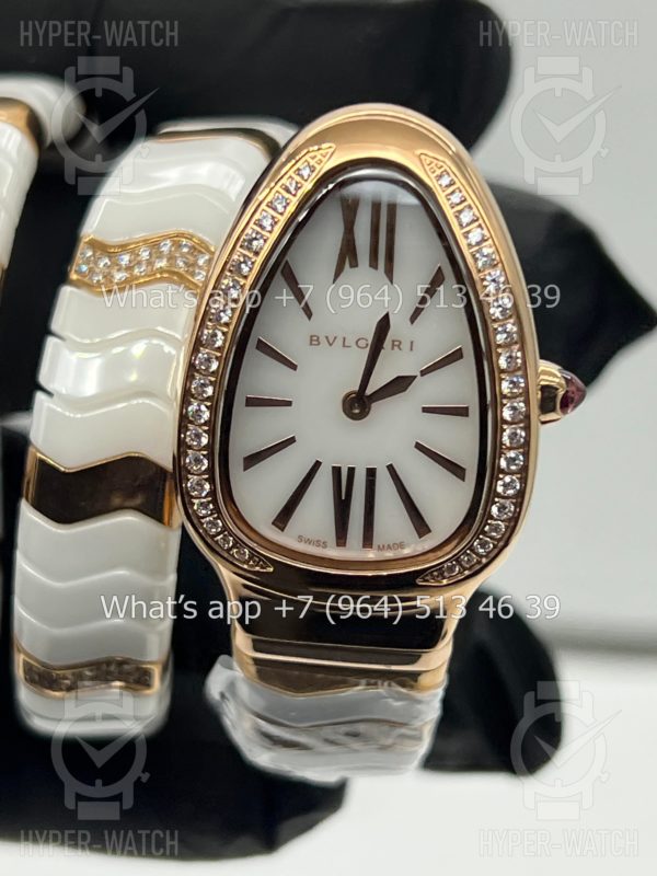 Товар Bvlgari Serpenti Spiga 35mm White Ceramic Diamond Фото 5 - Bvlgari Serpenti Spiga 35mm White Ceramic Diamond