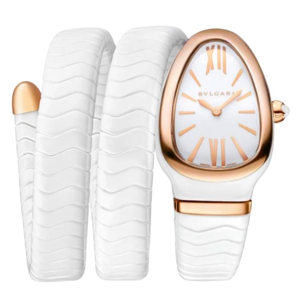Фото 1 - Bvlgari Serpenti Spiga 35mm Ceramic White